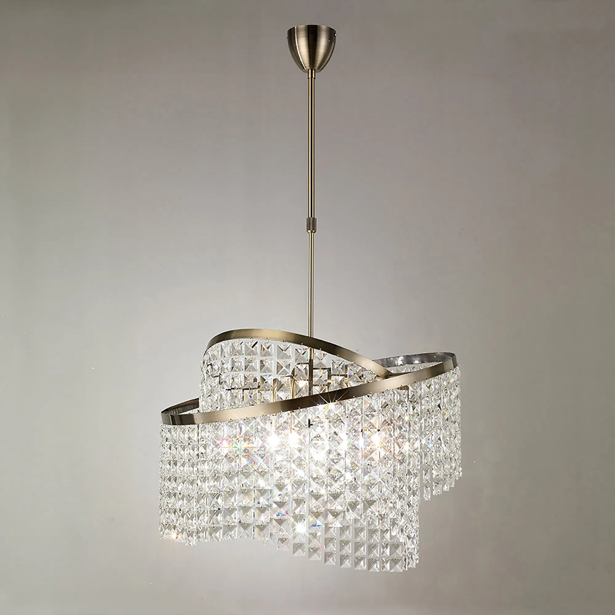 IL30094  Cortina Crystal Telescopic Pendant 8 Light